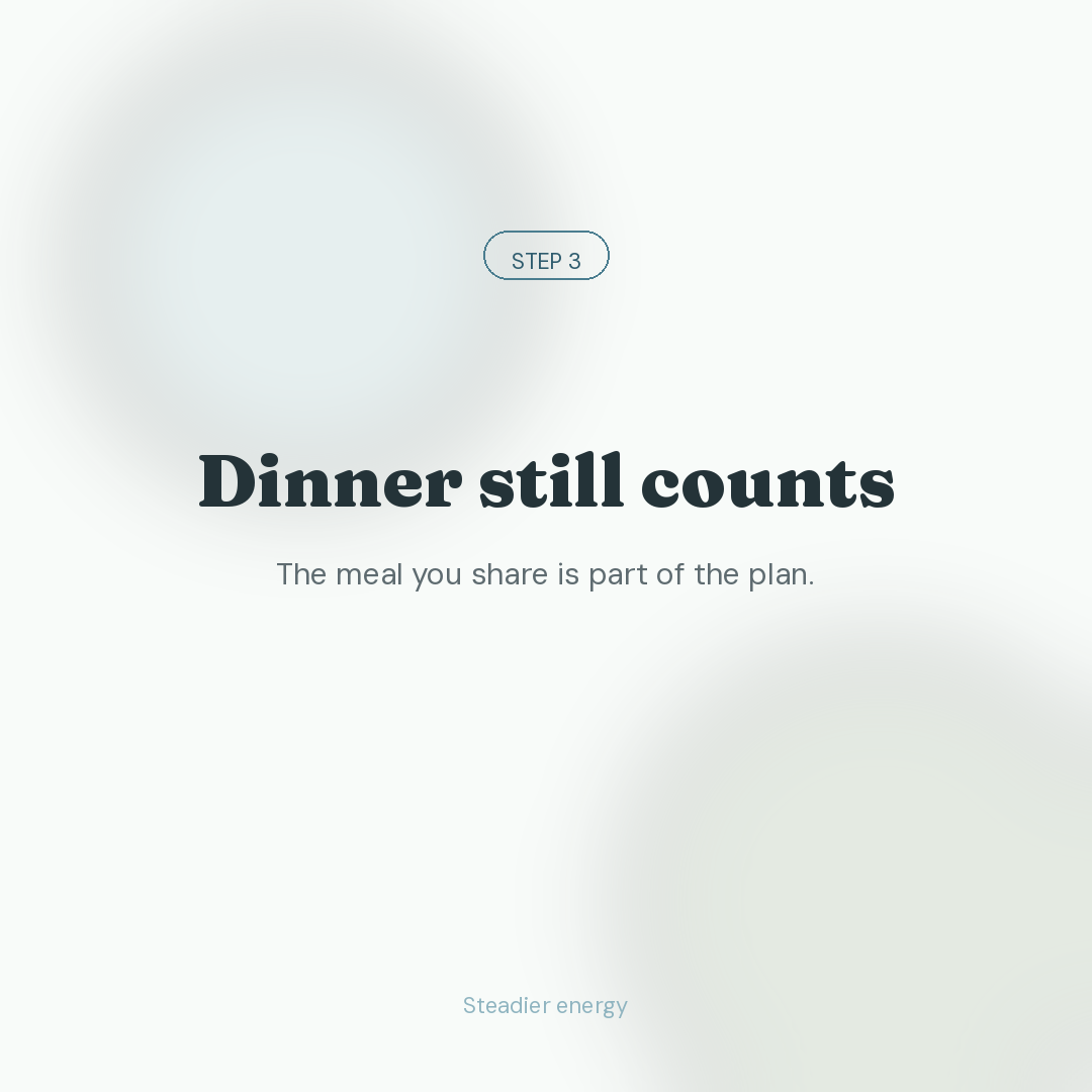 Three small steps for getting enough protein. (Step 3: Dinner still counts)